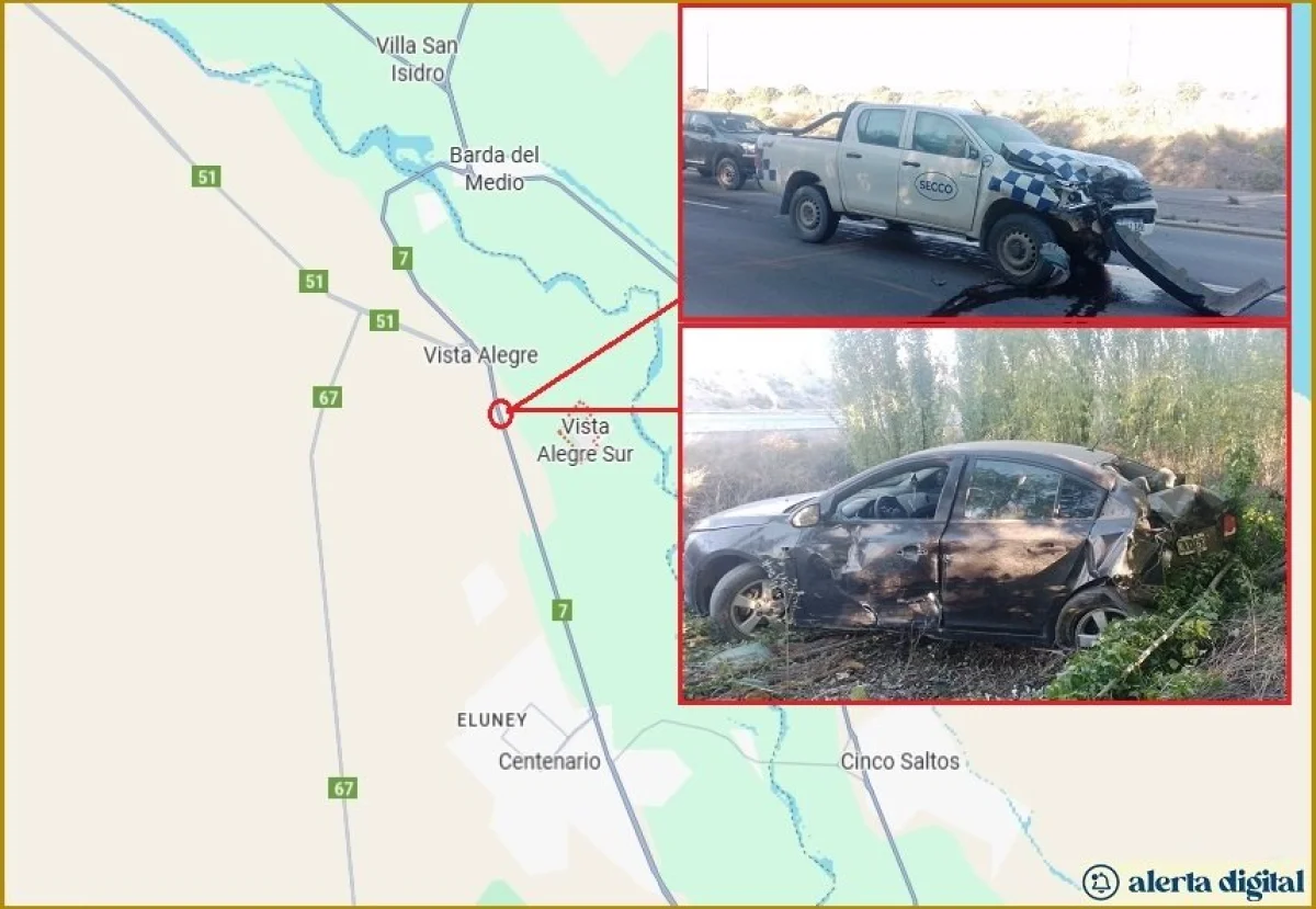 Una mujer herida en un fuerte choque en la Ruta 7 | Alerta Digital
