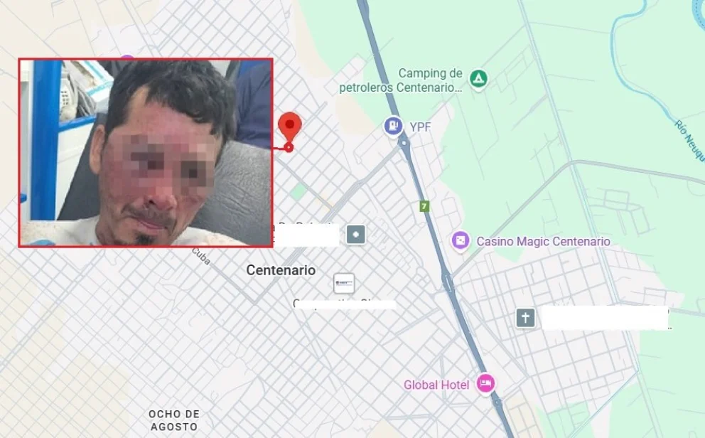 El lugar donde fue retenido y golpeado el presunto asaltante de un comercio en Centenario. Foto: Google Maps/gentileza