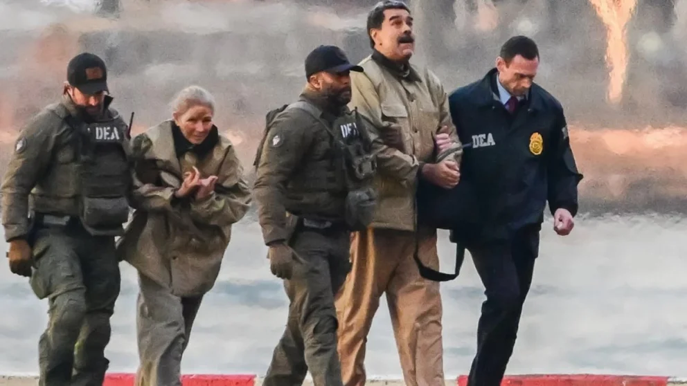 Maduro y su esposa fueron trasladado al Tribunal de Nueva York en medio de un fuerte operativo de seguridad. Foto: AFP