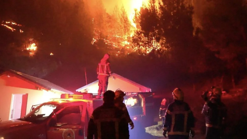 Incendio en Puerto Patria, Chubut. Foto: Archivo