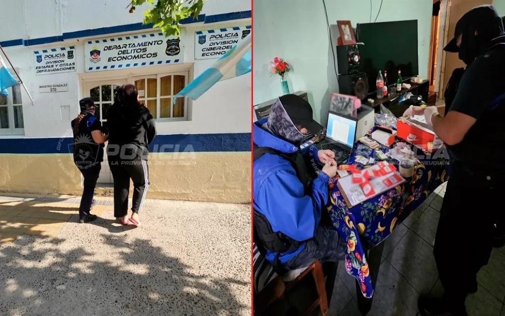 Las personas fueron detenidas en dos allanamientos realizados en la mañana de este jueves en Neuquén. Foto: Prensa Policía