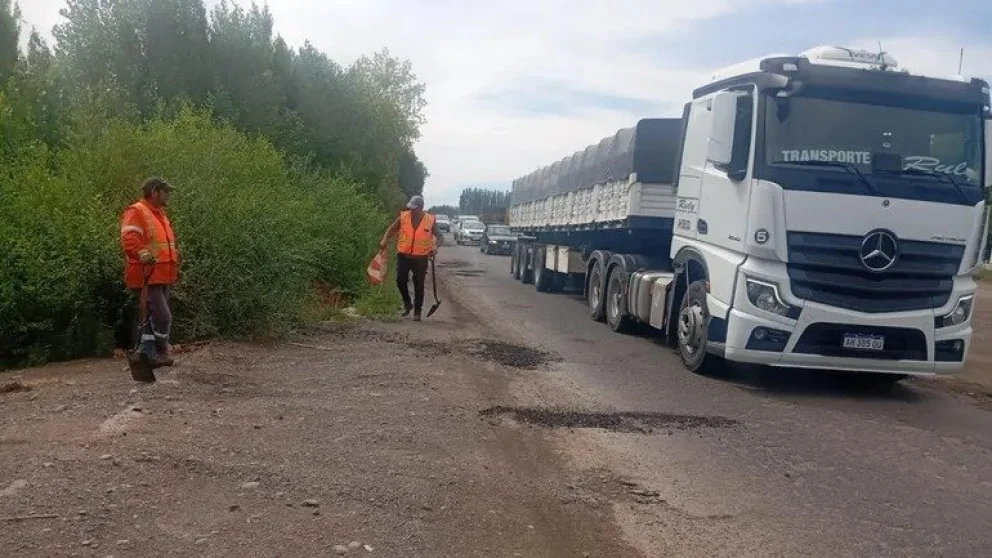 Vialidad Nacional trabajando en la zona. Foto: gentileza