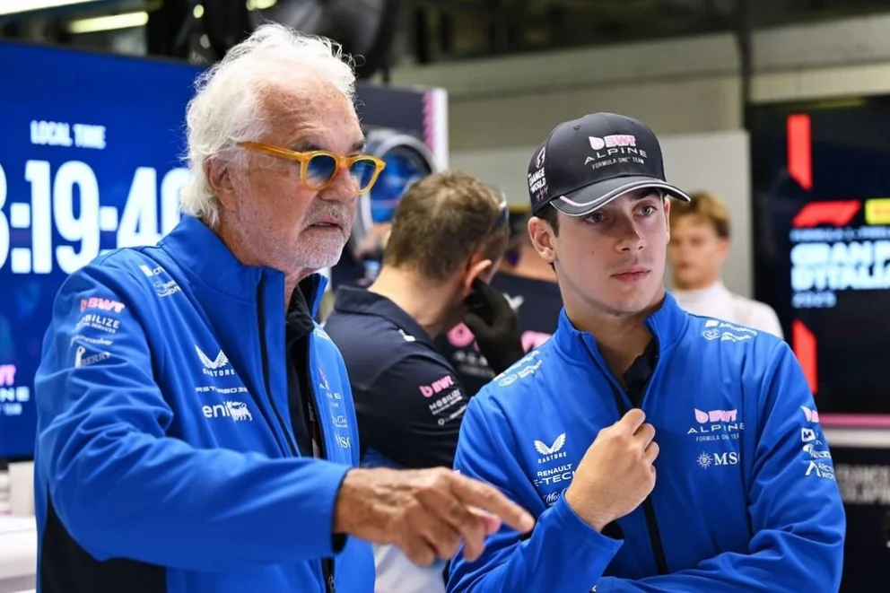Flavio Briatore junto a Franco Colapinto. Foto: Archivo