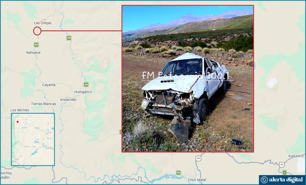 La policía indicó que en principio la víctima habría salido despedida de la camioneta. Foto: FM Patagonia Chos Malal/Google Maps