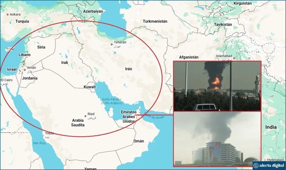 El área del mundo que se encuentra alerta por la guerra. Alto impacto en el precio del petróleo y aeropuertos sin operaciones. 