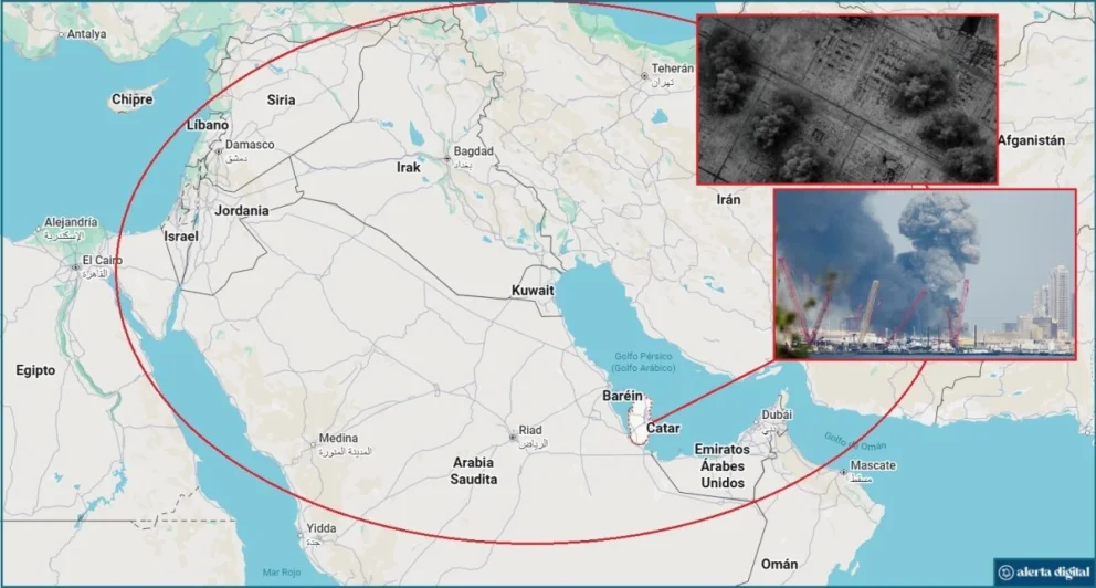 El escenario donde se libra la guerra de Medio Oriente. Los bombardeos cruzados impulsaron el precio internacional del GNL. Foto: Google Maps/NA/Alerta Digital