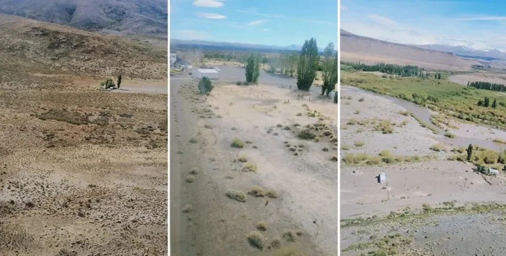 Huarenchenque, el paraje que atravesó Segundo, es un camino de ripio y zonas de barbas sobre el margen del río Agrio. 