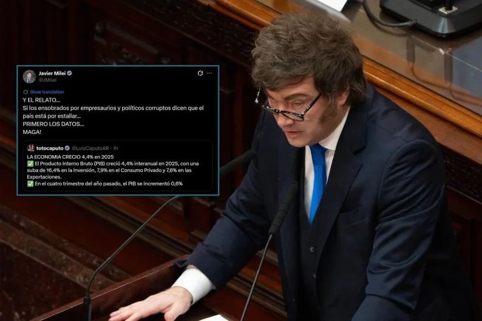 El presidente argentino mantuvo activa su cuenta en X para expresar sus opiniones. Fotos: NA
