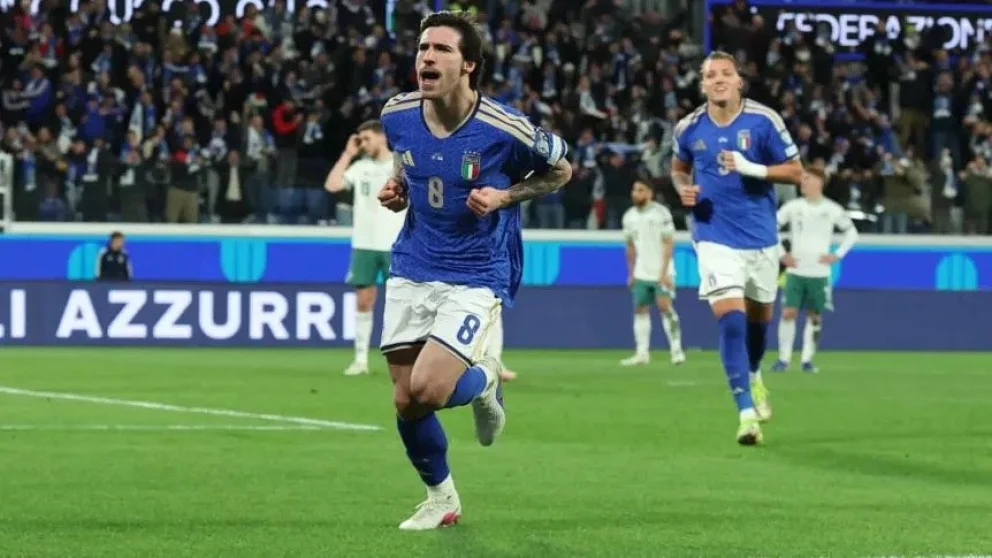 Italia vence a Irlanda del Norte con un golazo de Sandro Tonali. Foto: gentileza