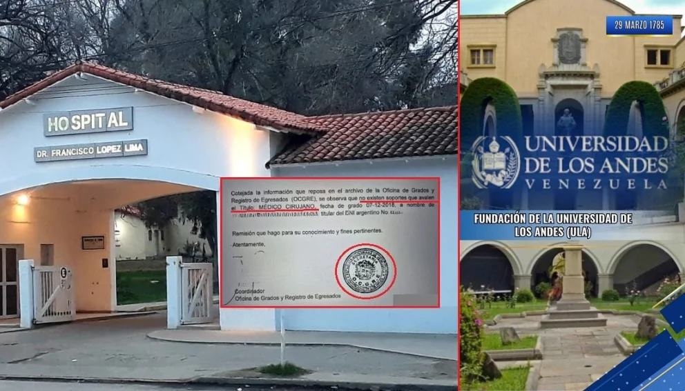 Trabajó en Neuquén y en Río Negro con un título que la Universidad de Los Andes de Venezuela dice no tener registro. 