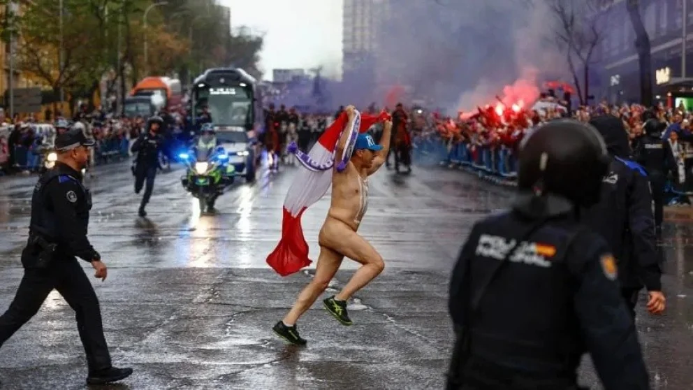 Ocurrió antes del partido de Champions frente al Bayern. Foto: gentileza