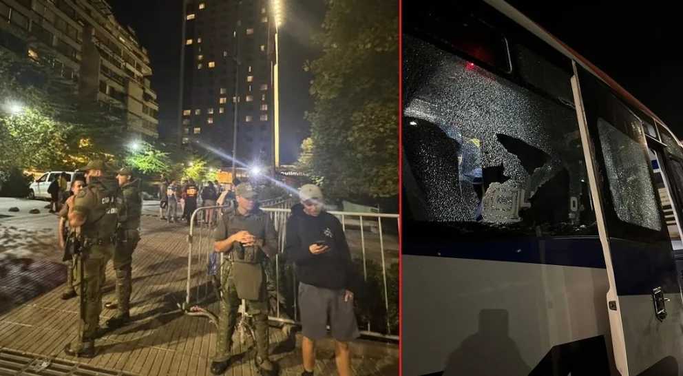 Asaltos en la previa del partido y ataque a piedrazos en el regreso a la Argentina mostraron la violenta trastienda del partido entre Boca y la Universidad Católica. Fotos: gentileza
