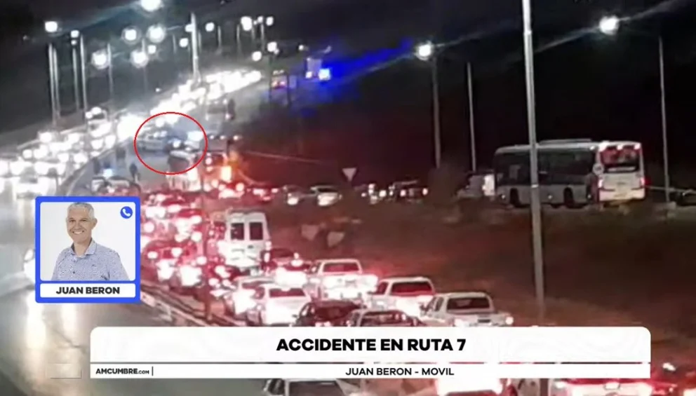 El despacho del periodista Juan Berón desde el lugar del accidente. 
