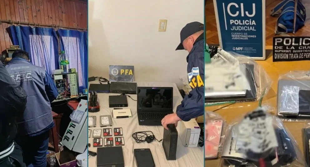 Hubo dos allanamientos en Neuquén, en el marco de una investigación que involucra a casi todas las provincias argentinas y a otros 17 países. Foto: MPF/PFA/GNA