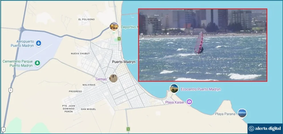 La víctima practicaba deportes náuticos, había desarrollado su actividad en el transporte turístico y era muy apreciado en la ciudad chubutense. Foto: Google Maps/gentileza