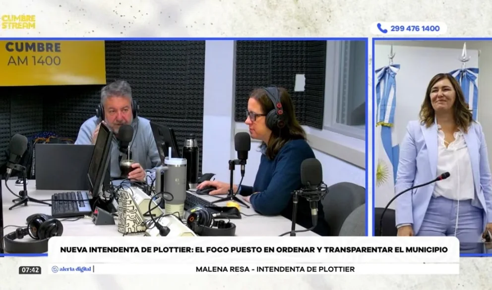 La flamante intendenta de Plottier realizó declaraciones en el programa "Nada sucede dos veces", por AM Cumbre 1400. Foto: captura de video Cumbre Stream