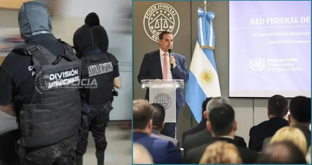 El ministro de Seguridad, Matías Nicolini, disertó en una jornada de especialistas de todo el país. Fotos: Policía/Neuquén Informa