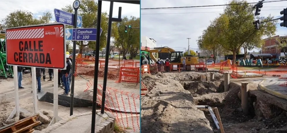 El EPAS informó que concretó las dos conexiones finales en las intersecciones con avenida Olascoaga y calle Río Negro, dejando plenamente operativo el sistema. Fotos: Neuquén Informa