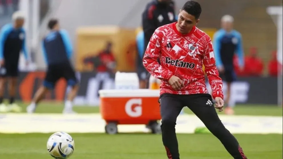 Juanfer entrando en calor previo a la Final con Belgrano: Foto: gentileza
