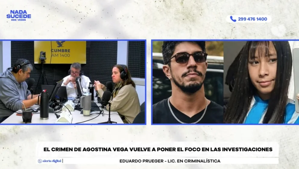 El análisis del licenciado en Criminología Eduardo Prueger, sonbre el femicidio de Agostina, en una entrevista en el programa "Nada sucede dos veces", por AM Cumbre 1400. Foto: captura de video Cumbre Stream. 