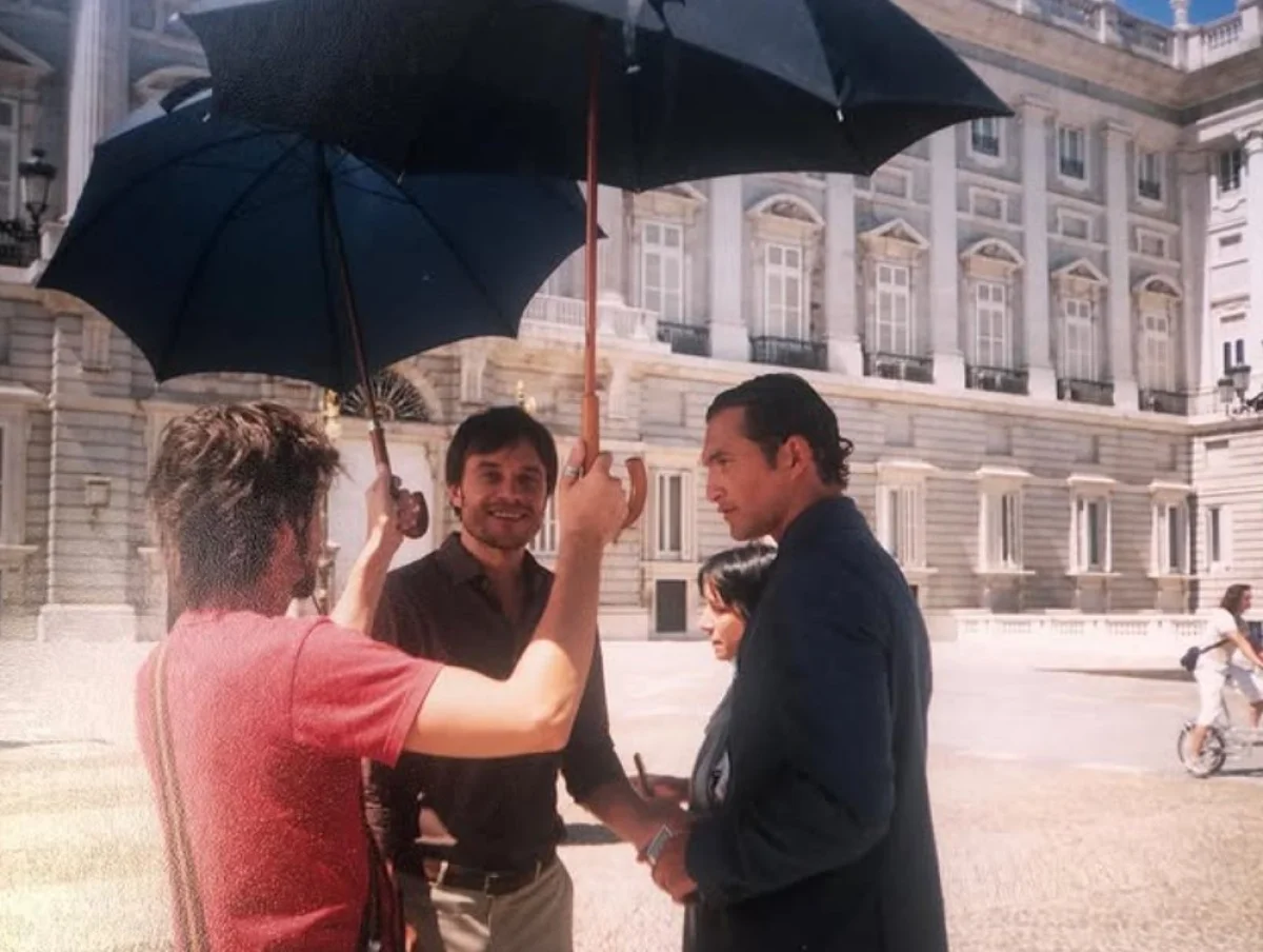 En Madrid, grabando un comercial
