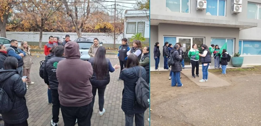 Extrema tensión en la municipalidad de Plottier: a los bloqueos realizados ayer a los accesos se le sumarían este jueves medidas similares. Fotos: gentileza