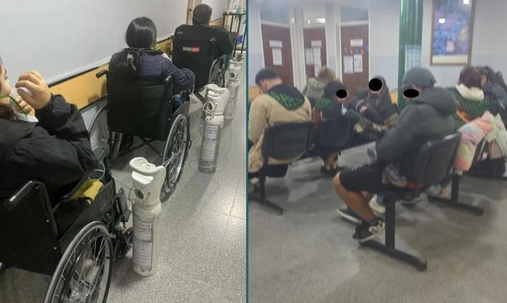 Los pacientes colapsaron la atención en el hospital de la ciudad de Las Heras. Fotos: gentileza