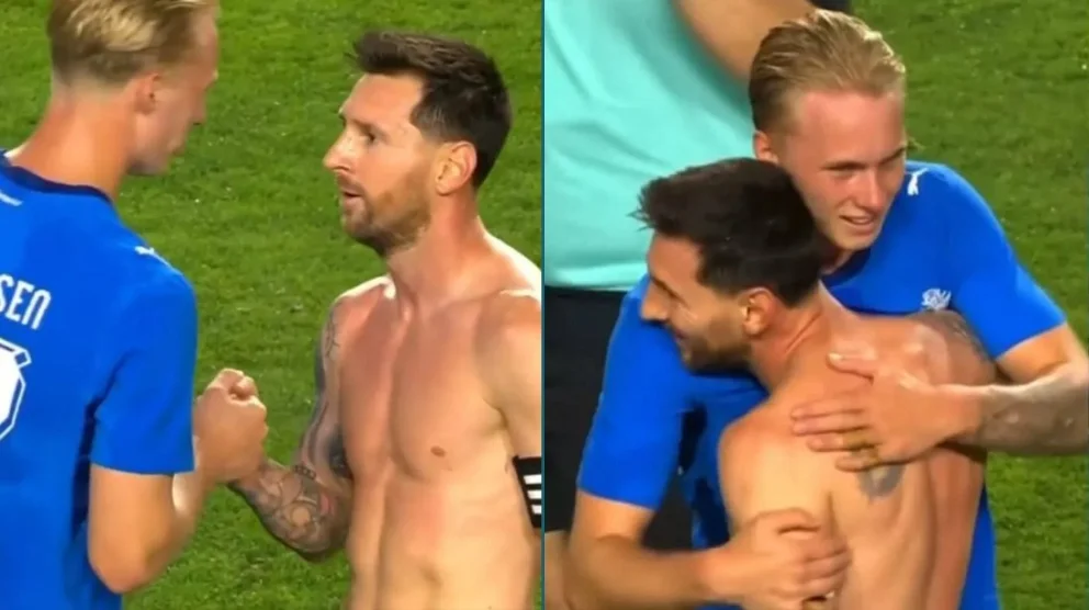 El emotivo encuentro entre los jugadores de Argentina e Islandia que rápidamente se viralizó. Foto: captura de video