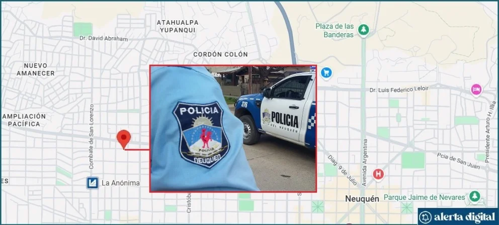 La trágica pelea se generó en la madrugada del pasado 1 de mayo en la intersección de las calles Antártida Argentina y Sargento Vidal de la ciudad de Neuquén. Foto: Google Maps/archivo