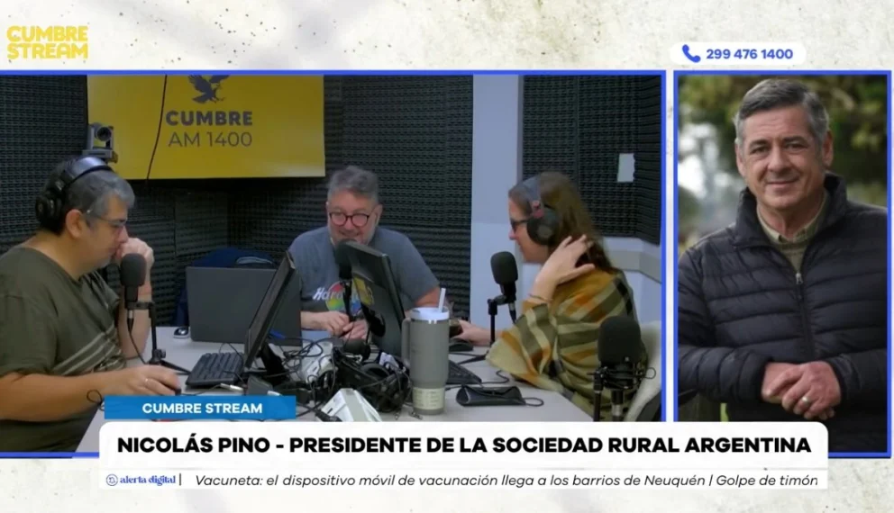 El dirigente ruralista fue entrevistado en el programa que conducen los periodistas Mario Nico González, Evangelina Zingoni y Lucas Jara. Foto: captura de video Cumbre Stream.