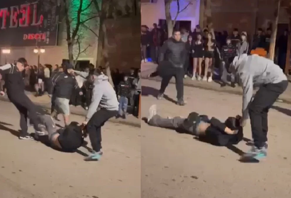 Brutales imágenes de una agresión en Centenario. Foto: Centenario Digital. 