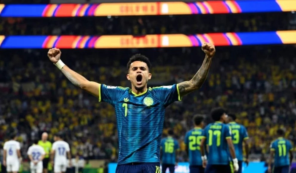 Daniel Muñoz, Luis Díaz y Jaminton Campaz fueron los goleadores del conjunto cafetero. Foto: AFP