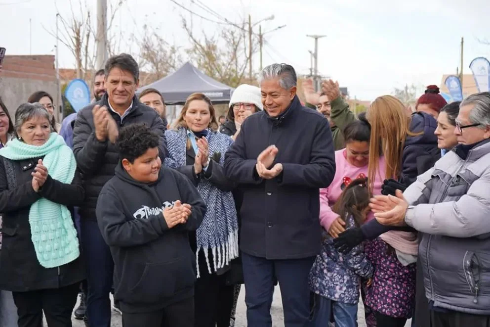 Mariano Gaido y Rolando FIgueroa en el acto de este lunes.