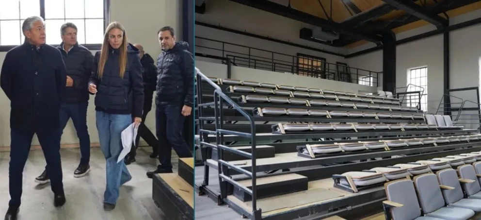 El gobernador Rolando Figueroa, el intendente Mariano Gaido y la ministra de Infraestructura Tanya Bertoldi supervisaron el avance de los trabajos en el edificio que es Patrimonio Histórico. Fotos: Neuquén Informa