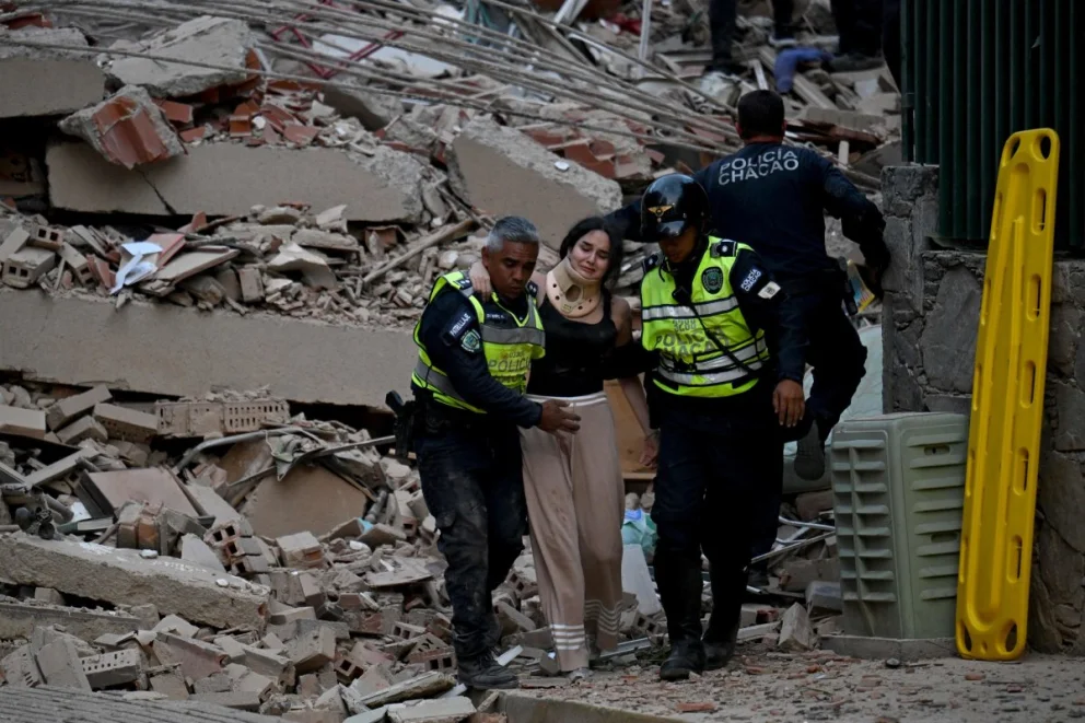 Todos los organismos están puestos a disposición de las tareas de rescate entre los escombros. Foto: gentileza.