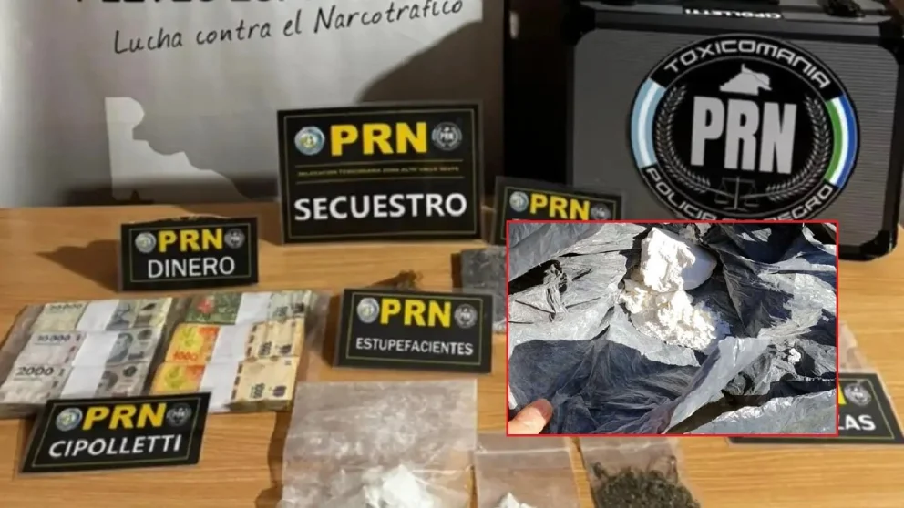 Un amplio operativo realizado en un barrio ubicado en el norte de la ciudad rionegrina permitió desbaratar un punto de venta de drogas. Fotos: Policía de Río Negro