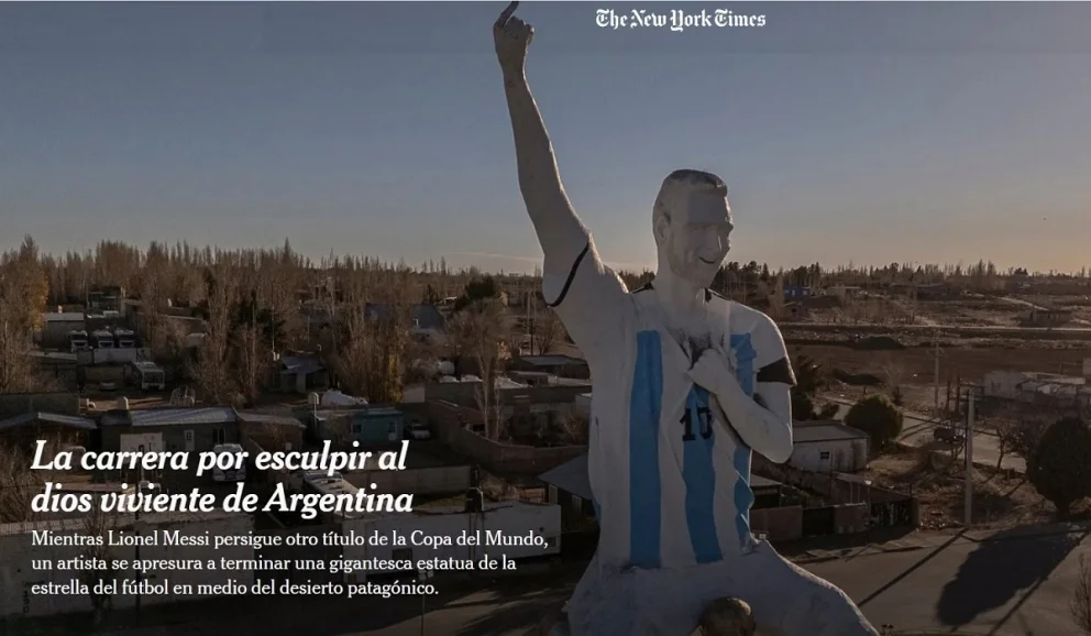 La nota publicada en el periódico norteamericano con una impactante foto desde el aire. Foto: The New York Times