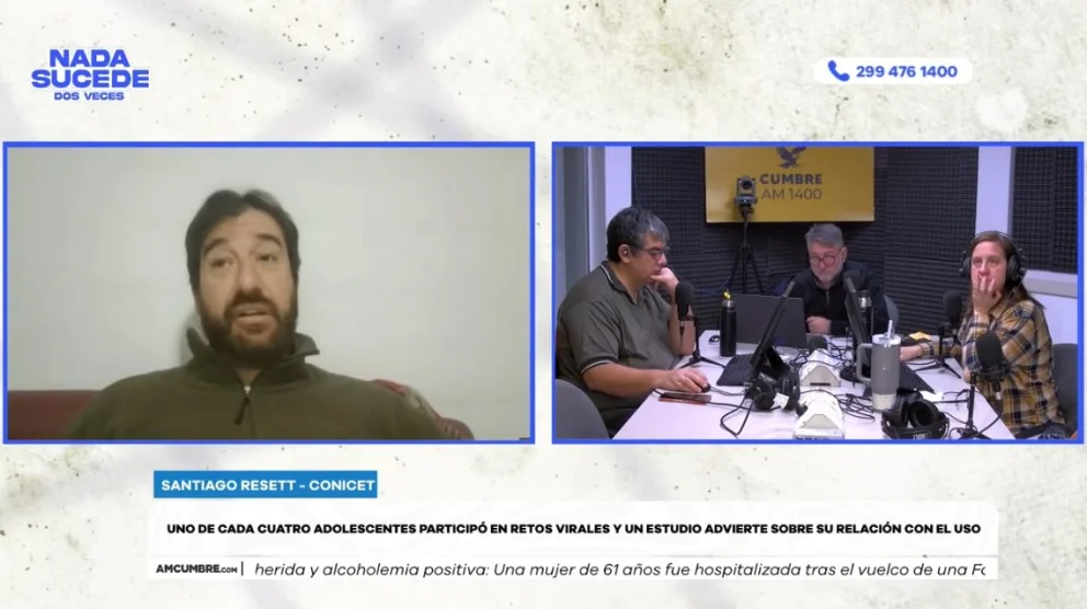 El especialista fue entrevistado en el programa "Nada sucede dos veces", con la conducción de los periodistas Mario Nico González, Evangelina Zingoni y Lucas Jara. Foto: captura de video Cumbre Stream