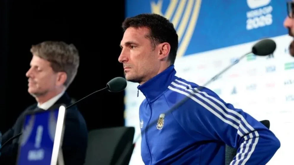 Lionel Scaloni, en conferencia de prensa. Foto: gentileza