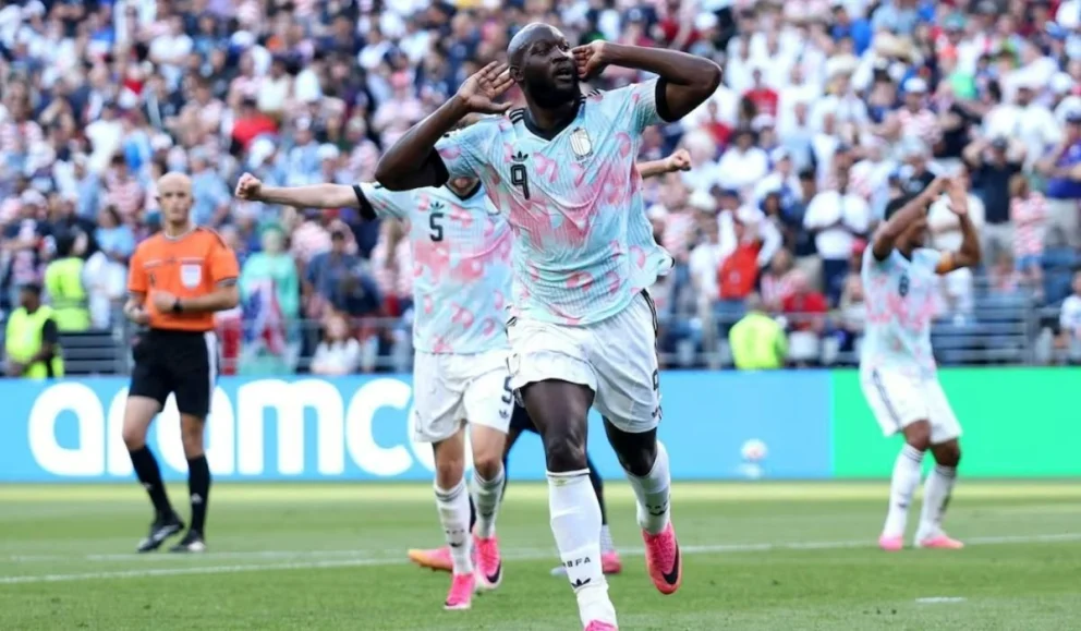 Romelu Lukaku celebró su gol con dedicatoria a Trump. Foto: LA NACION