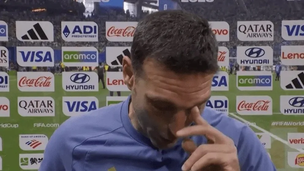 Scaloni no pudo hablar. Foto: captura