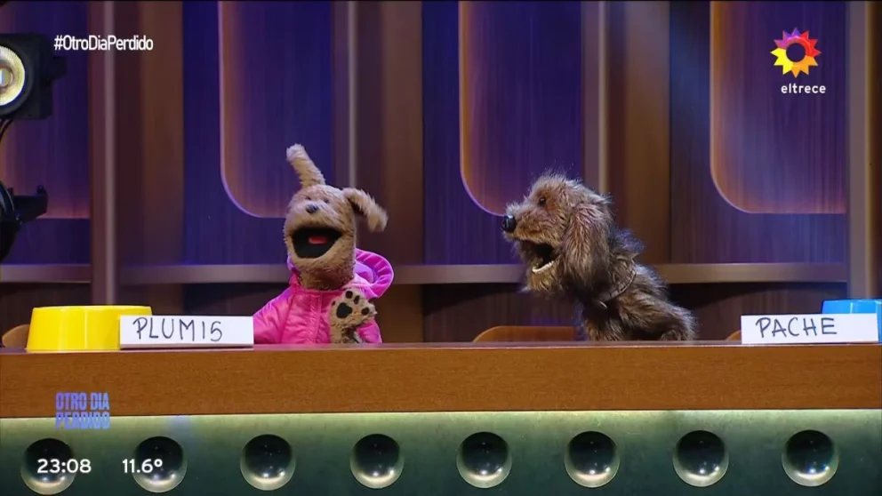 Los creadores de "Ta Bueno Che" revolucionaron el estudio de eltrece con la participación estelar de sus marionetas caninas.