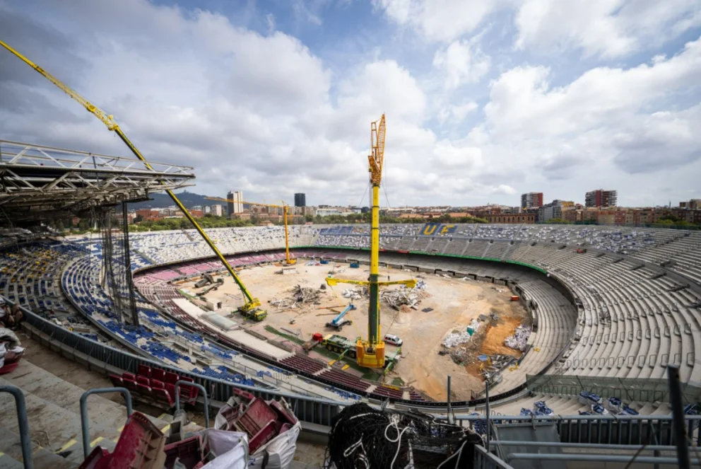 Las obras iniciaron en junio del 2023 y ya cumplieron más de 3 años. Fuente: Obras Camp Nou