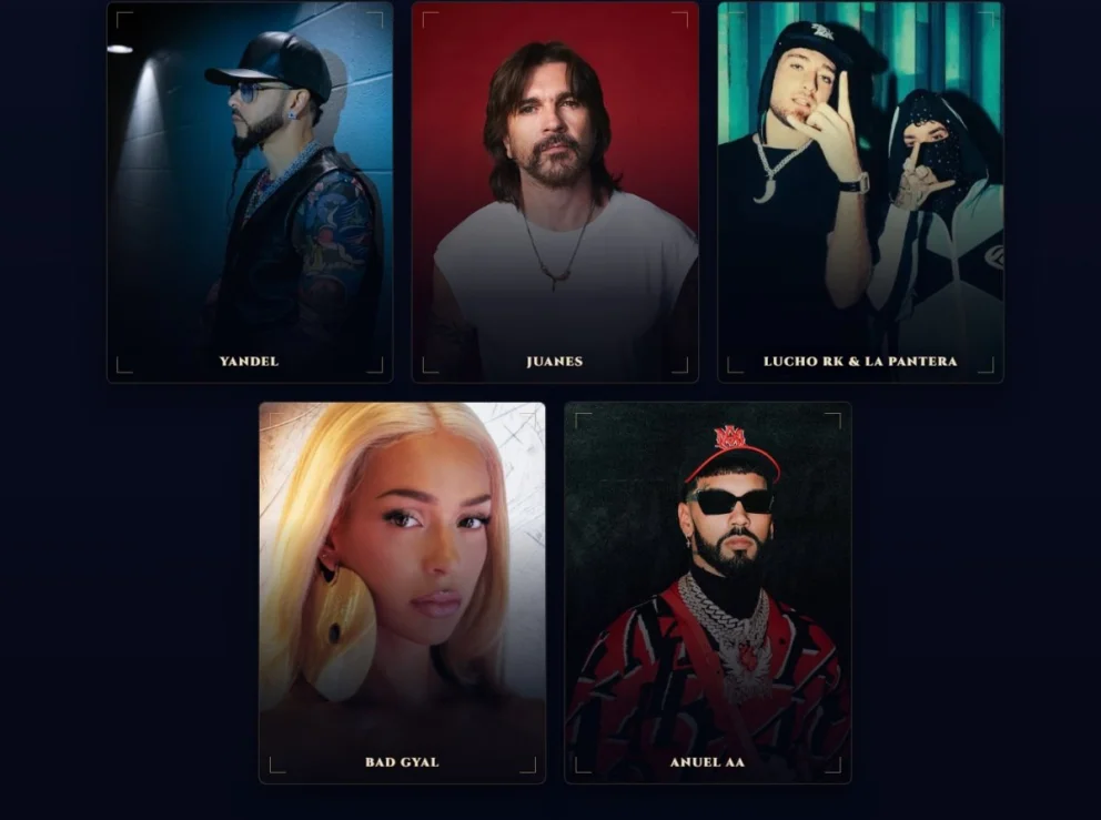 Los artistas confirmados en La Velada del Año VI. Fuente: Twitch/Ibai