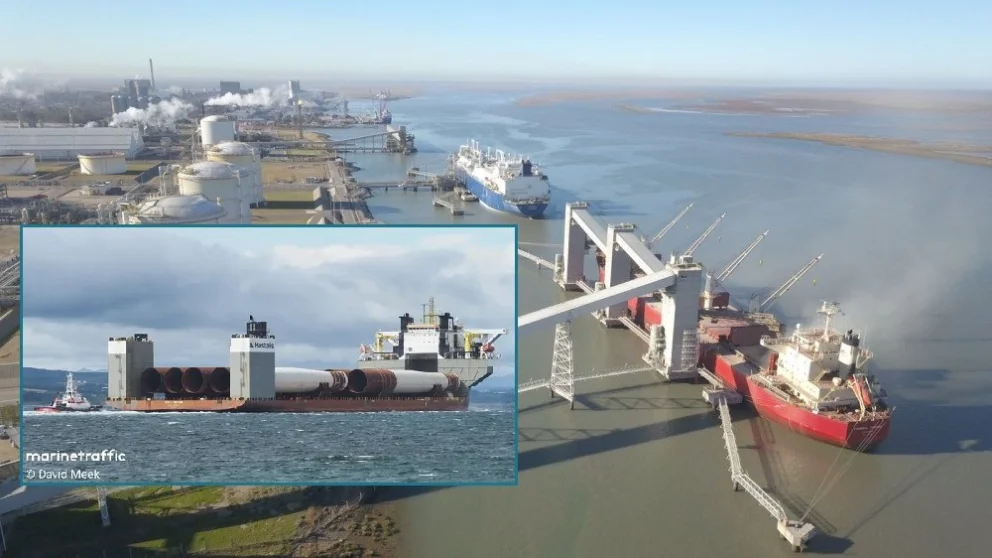 El buque que trae materiales para el avance del oleoducto VMOS se encontraba anoche aun varado por el conflicto en el puerto de Bahía Blanca. Foto: archivo