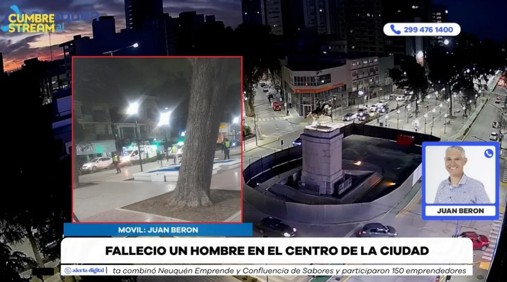 Aún no se dio a conocer la identidad del hombre que se descompensó en la plazoleta ubicada frente a la casa matriz del BPN. Foto: captura de video Cumbre Stream