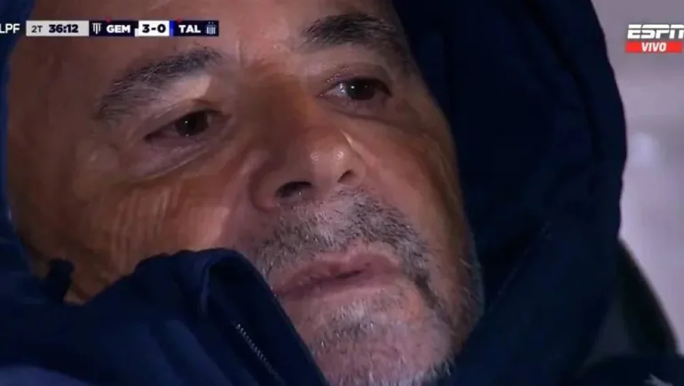 Sampaoli durante la derrota en Mendoza. Foto: captura