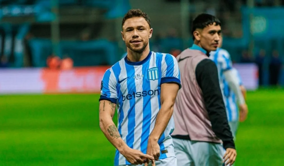 Tomás Conechny le dio el gol de la victoria a Racing a los 4 minutos de partido. Foto: gentileza
