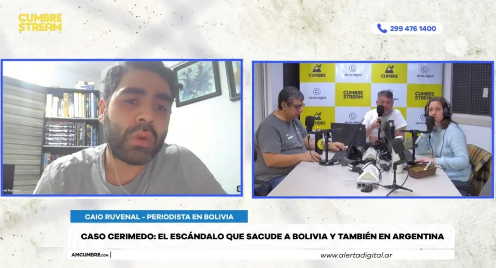 Desde Bolivia, el periodista Caio Ruvenal, corresponsal del diario El País, dialogó con el programa "Nada sucede dos veces", por AM Cumbre 1400. Foto: captura de video Cumbre Stream. 
