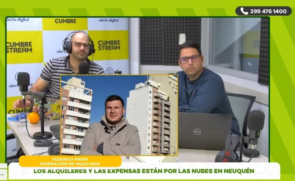 El referente de Inquilinos Agrupados, Federico Prior, fue entrevistado en el programa Más vale tarde, por AM Cumbre 1400. Foto: captura de video Cumbre Stream